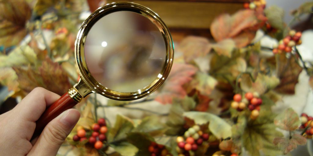 SEO analysis with magnifying glass and website content